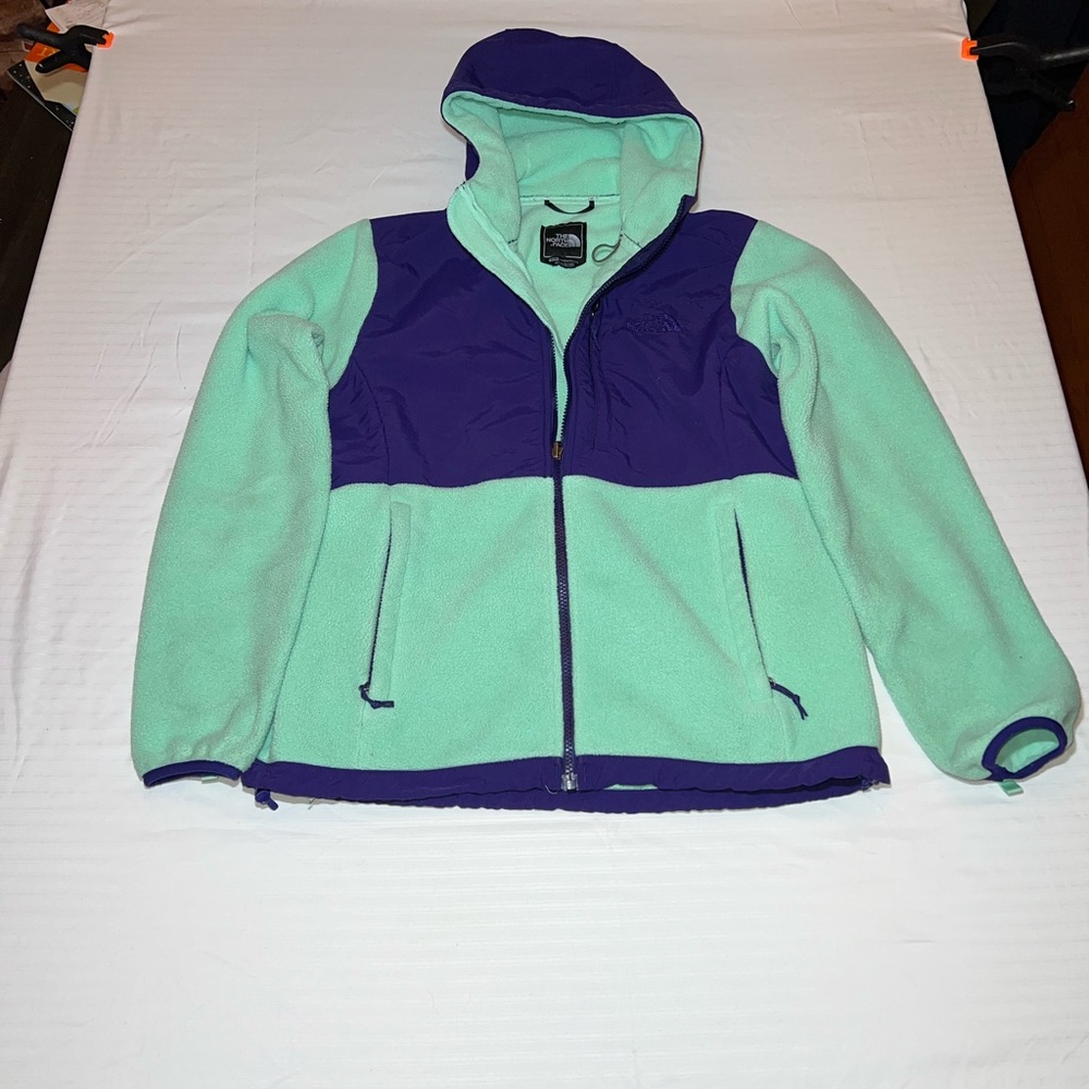 North Face Fleece Y2K Colorblock Mint Green Cozy Puffer Full Zip Jacket Medium